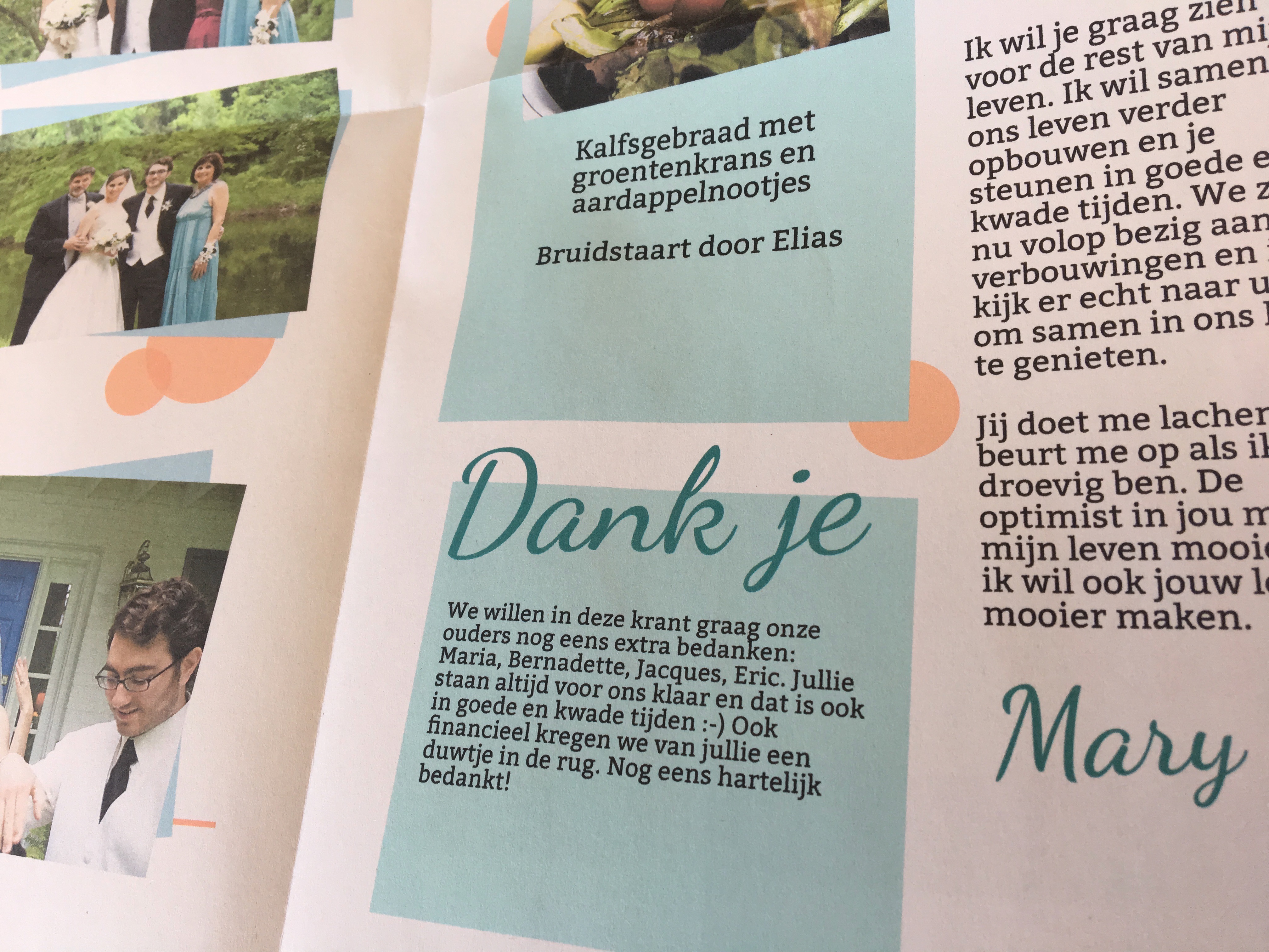 Maak je eigen huwelijkskrant bedanking - Happiedays