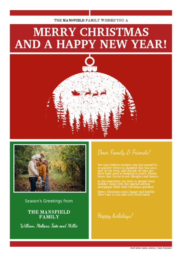 Make your own newspaper template Christmas and New Year | Happiedays