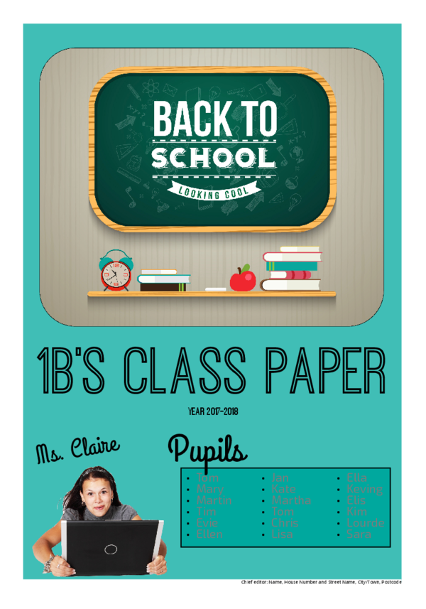 Make your own newspaper template back to school | Happiedays