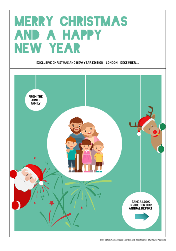 Make your own newspaper template Christmas and New year | Happiedays