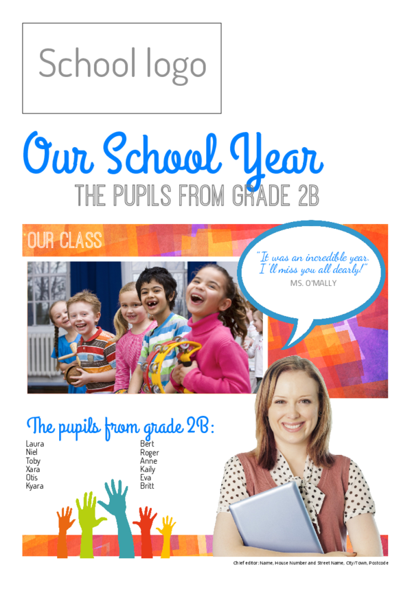 Make your own newspaper template end of school year | Happiedays